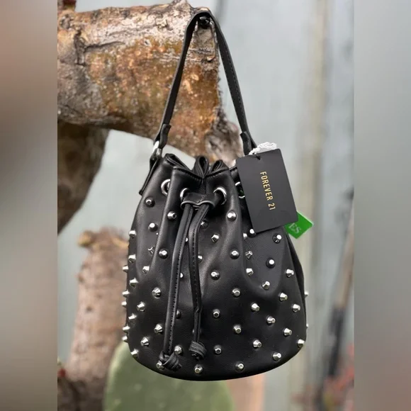 Forever 21 — Studded Drawstring Bucket Bag - Picture 1 of 4